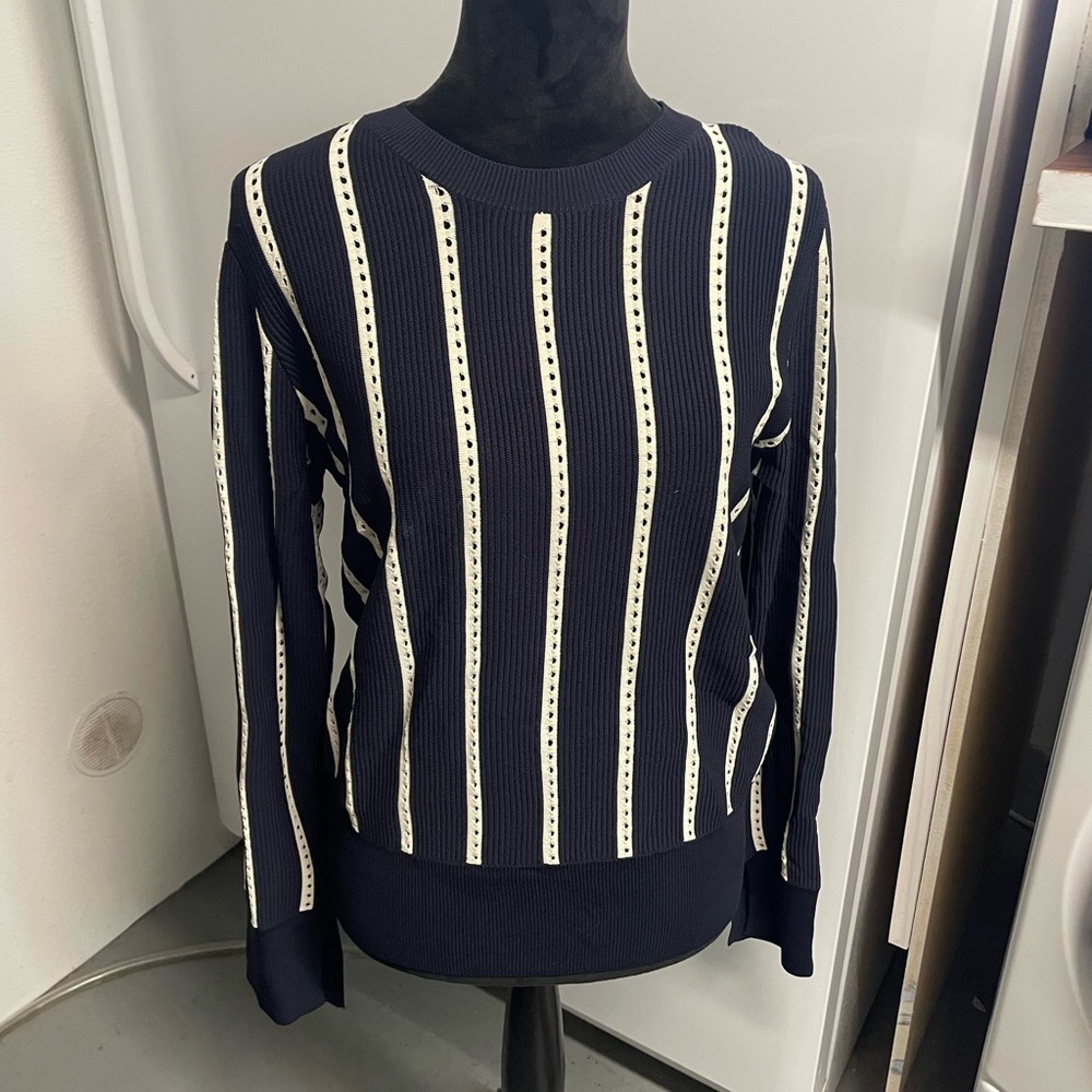 Equipment femme long sleeve ribbed sweater sz L